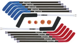 DOM Excel Hockey Set, Includes 10 Sticks, 2 Goalie Sticks, 2 SuperPucks And 2 DOM-83 Balls