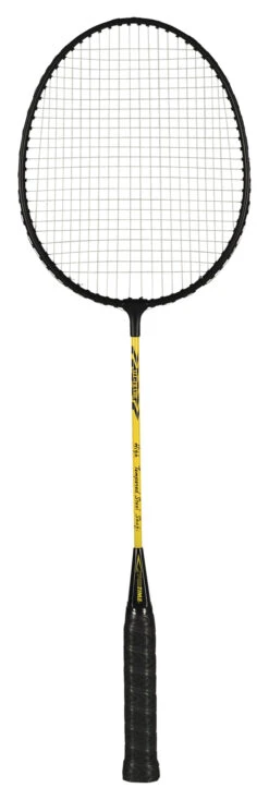 Sportime Yeller Steel-Strung Badminton Racquet, 26 Inches, Black/Yellow