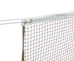 Sportime Deluxe Badminton Net, 22 X 2-1/2 Feet, Braided Rope Cable, Brown Net