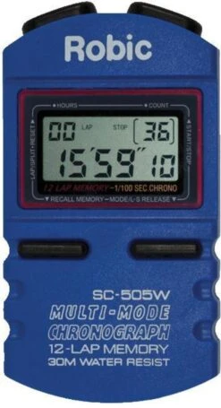 Robic SC-505W Multi-Mode Chronograph Stopwatch, 12 Lap Memory, Blue