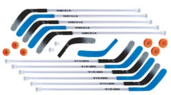 DOM Intermediate Vision Floor Hockey Stick Set, 45 Inches Blue/Black