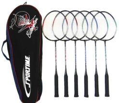 Sportime Replacement Badminton Racquets, 26 Inches, Assorted Colors, Set Of 6
