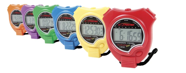 Sportime Timetracker Basic Stopwatches, Assorted Colors, Set Of 6 3 Sportime Timetracker Basic Stopwatches, Assorted Colors, Set Of 6
