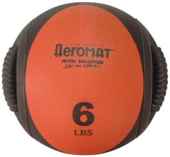 AeroMat Dual Grip Power Medicine Ball, 6 Pounds, Red And Black