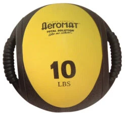 Aeromat Dual Grip Power Medicine Ball, 10 Pounds, Yellow And Black