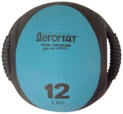 Aeromat Dual Grip Power Medicine Ball, 12 Pounds, Teal And Black