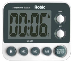 Robic M603 Three Memory Timer, White