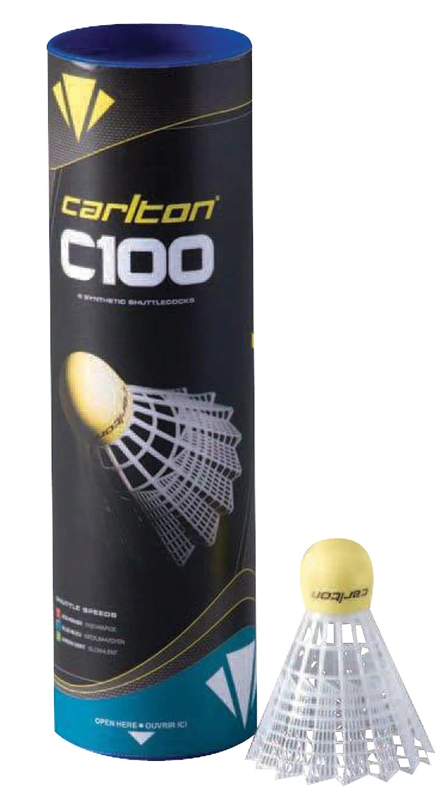 Carlton C100 Shuttlecocks, White, Set Of 6 3 Carlton C100 Shuttlecocks, White, Set Of 6