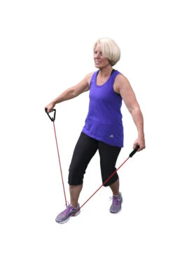 CanDo Lightweight Exercise Band With Handles, 48 Inches, Rubber Latex, Red -Fitness Equipment 1493392 SOAR A ecommfullsize