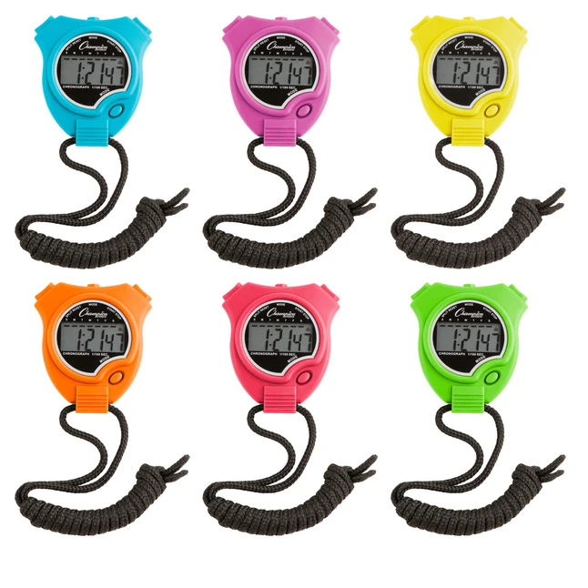 Champion Sports Stopwatches, Neon Colors, Set Of 6 3 Champion Sports Stopwatches, Neon Colors, Set Of 6