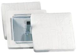 Champion Pro Anchored Base With Bolted Stanchion Pan, Set Of 3, White