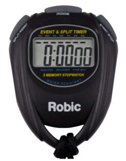 Robic SC-539 Water Resistant Event And Split Time 2 Memory Stopwatch, Black