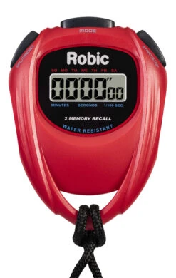 Robic SC-429 Water Resistant All Purpose Stopwatch, Red