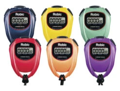Robic SC-429 Water Resistant All Purpose Stopwatch, Set Of 6