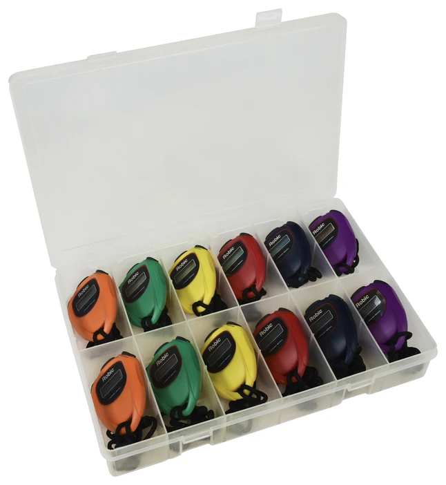 Robic SC-429 Water Resistant All Purpose Stopwatches With Case, Set Of 12 3 Robic SC-429 Water Resistant All Purpose Stopwatches With Case, Set Of 12