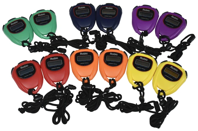 Robic SC-429 Water Resistant All Purpose Stopwatches With Case, Set Of 12 4 Robic SC-429 Water Resistant All Purpose Stopwatches With Case, Set Of 12 - Image 2