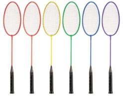 Champion Badminton Tempered Steel Shaft And Frame Racket, Coated Steel Strings, Set Of 6