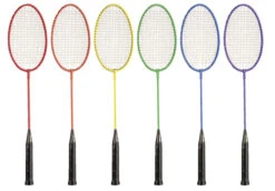 Champion Badminton Tempered Steel Shaft And Frame Rackets, Nylon Strings, Set Of 6