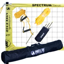 Park & Sun Spectrum Classic Portable Volleyball Net System, 32 X 3 Feet, Yellow