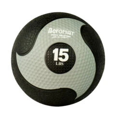 Aeromat Deluxe Medicine Ball, 15 Pounds, Black And Gray