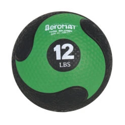 Aeromat Deluxe Medicine Ball, 12 Pounds, Black And Green