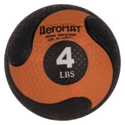 Aeromat Deluxe Medicine Ball, 4 Pounds, Black And Orange