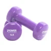 Power System Deluxe Vinyl Dumbbells, 5 Pounds, Purple, Pair
